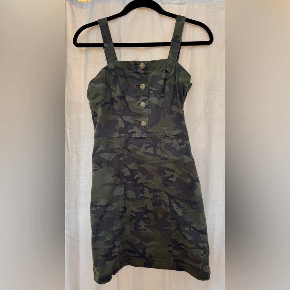Love, Fire Camouflage Button-Up Mini Dress